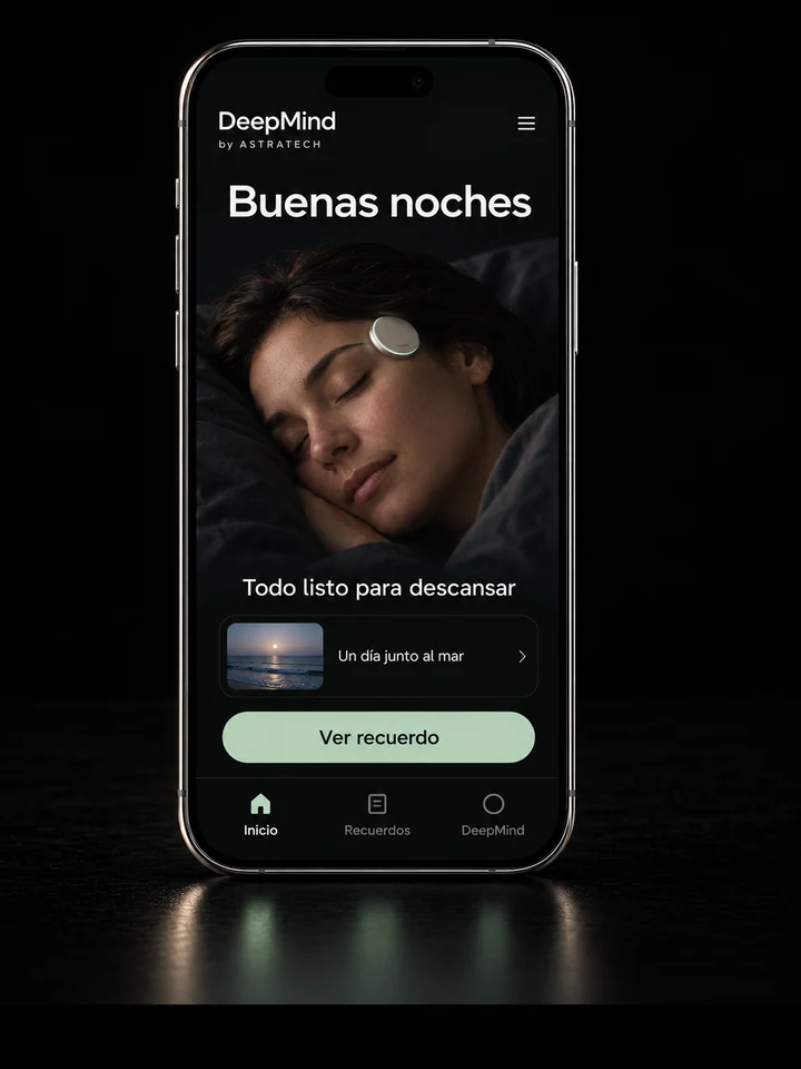 Pantalla de la app DeepMind con una escena de descanso.